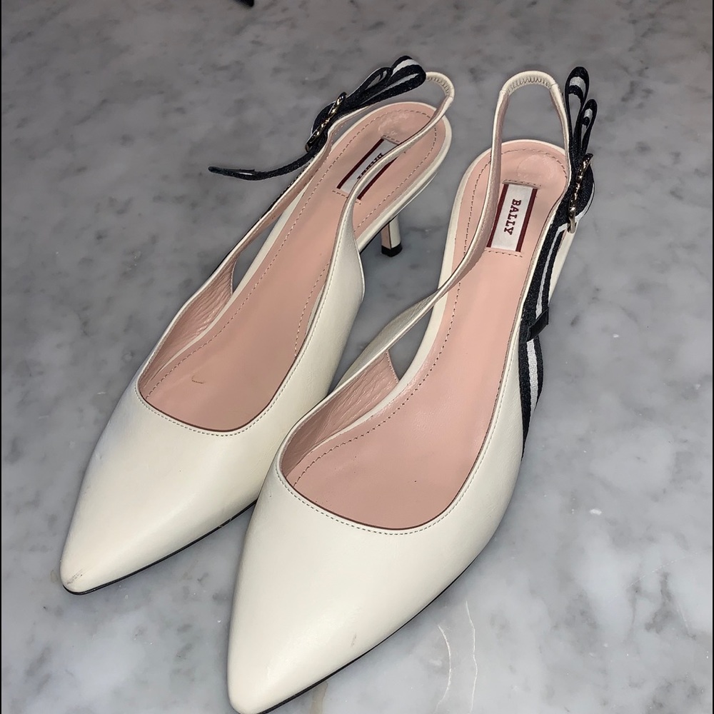 Bally kitten heel sling backs